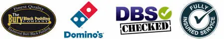 Bury Black Pudding Company and Domino's - DBS checked, fully insured window cleaners